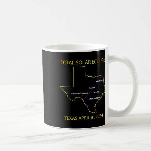 von Solar Eclipse 2024 Interaktive Karte Texas Ecl Kaffeetasse (Rechts)