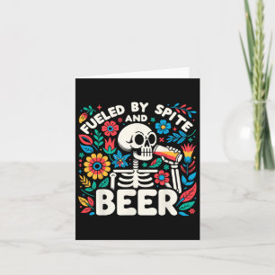 Von Spite and Biere Halloween Skeleton Floral Karte