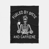 Von Spite und Coffein florales Halloween Skelett W Fleecedecke (Vorderseite)