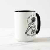 Von Spite und Coffein gespeist Skeleton Coffee Lov Tasse (VorderseiteRechts)
