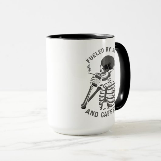 Von Spite und Coffein gespeist Skeleton Coffee Lov Tasse (VorderseiteRechts)