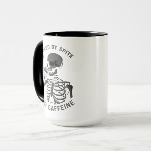 Von Spite und Coffein gespeist Skeleton Coffee Lov Tasse (Vorderseite Links)