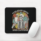 Von Spite und Coffein Skelett Halloween-Kaffee Mousepad (Mit Mouse)