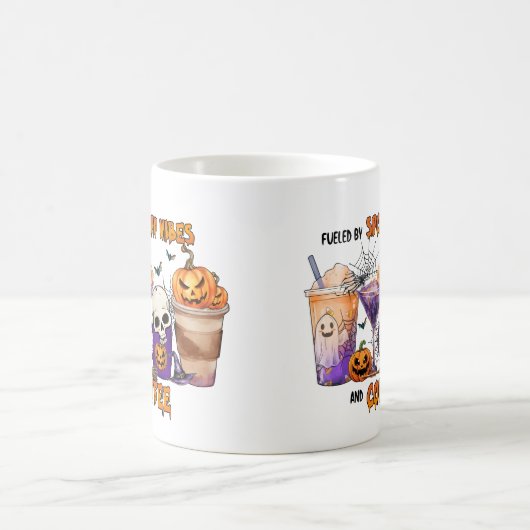Von Spooky Vibes gespeist Kaffee Drinks Halloween Kaffeetasse (Mittel)