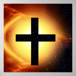 Von Sternen umgeben, umgeben von einem Feuernebel Poster