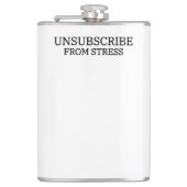 Von Stress abmelden Edelstahl Minimalist Flachmann (Vorderseite)