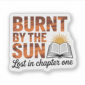 Von Sun Summer Book Lover verbrannt Aufkleber (Vorderseite)