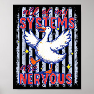 Von Systemen sind nervöse Gansstreifen lustig sage Poster