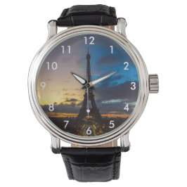 Von Trocadero aus können Sie den Eiffelturm von Ta Armbanduhr