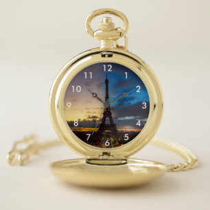 Von Trocadero aus können Sie den Eiffelturm von Ta Taschenuhr