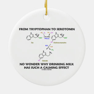 Von Tryptophan zu Serotonin (Chemie-Spaß) Keramik Ornament