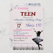 Von Tween zu Teenager-Einladung Einladung (Vorne/Hinten)