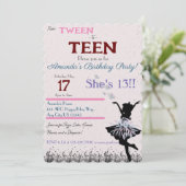 Von Tween zu Teenager-Einladung Einladung (Stehend Vorderseite)