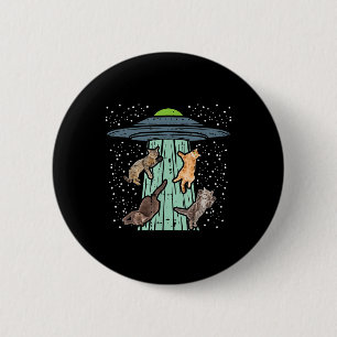 Von Ufo Funny Alien Space entführte Katzen Lover M Button