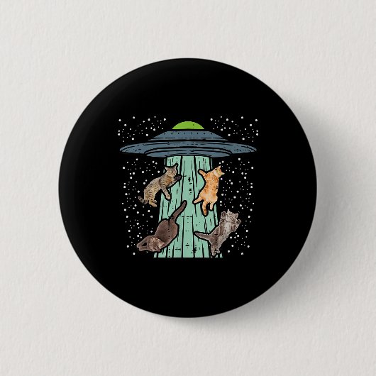 Von Ufo Funny Alien Space entführte Katzen Lover M Button (Vorderseite)