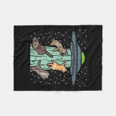 Von Ufo Funny Alien Space entführte Katzen Lover M Fleecedecke (Vorderseite (Horizontal))