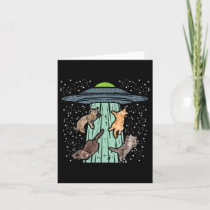 Von Ufo Funny Alien Space entführte Katzen Lover M Karte