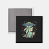 Von Ufo Funny Alien Space entführte Katzen Lover M Magnet (Vorderseite/Rückseite)