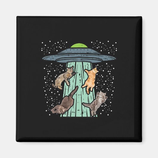 Von Ufo Funny Alien Space entführte Katzen Lover M Magnet (Vorne)