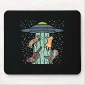 Von Ufo Funny Alien Space entführte Katzen Lover M Mousepad (Vorne)