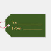 Von und zu Green Gold Elegante Einfache Weihnachte Geschenkanhänger (Rückseite Horizontal)