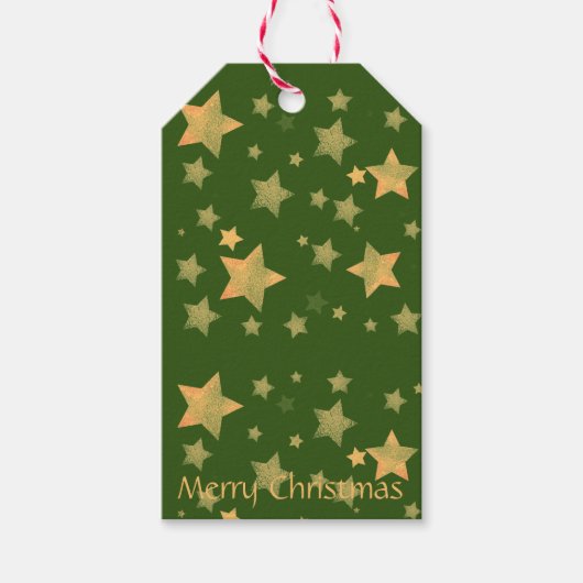 Von und zu Green Gold Elegante Einfache Weihnachte Geschenkanhänger (Vorderseite)