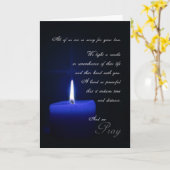 Von uns allen Beileid Blue Candlelight Karte (Gelbe Blume)