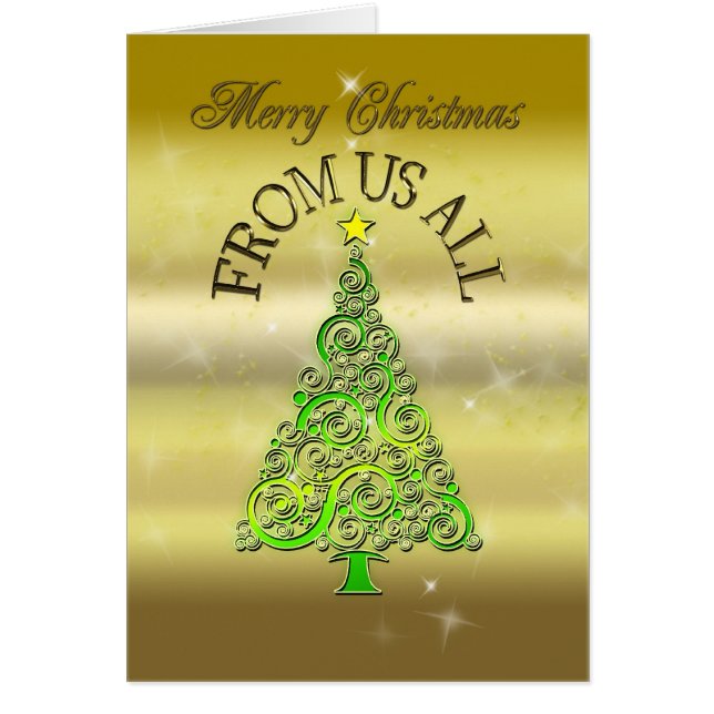 Von uns allen ein goldener Effekt Weihnachtskarte (Vorne)