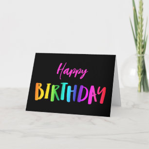 Von uns allen farbenfrohe Neon Birthday Card Karte