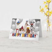 Von uns allen Funny Hunde Geburtstag Karte (Gelbe Blume)