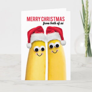Von uns beiden frohe Weihnachten lustige Bananen