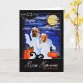 von uns beiden | Halloween Funny Ghost Dogs Karte (Gelbe Blume)
