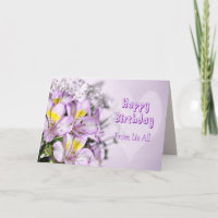 Von uns den ganzen Geburtstag mit alstromeria lila