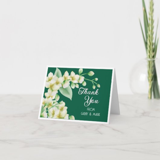 Von uns! Floral Personalisiert Dankeschön Karte (Vorderseite)