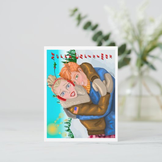 Von uns zu Dir Weihnachts-Grußkarte Karte (Stehend Vorderseite)