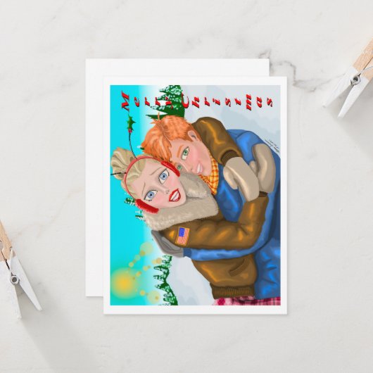 Von uns zu Dir Weihnachts-Grußkarte Karte (Vorderseite/Rückseite Beispiel)