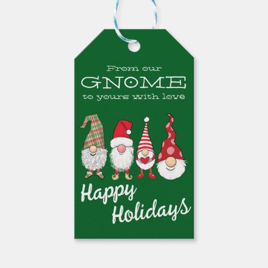 Von unserem Gnome zu Ihrem mit Liebe vom Urlaub Geschenkanhänger (Vorderseite)