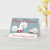 Von unserem Haus zu deiner frohen Weihnachtskarte Karte (Gelbe Blume)