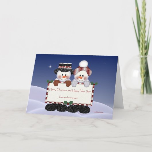 Von unserem Haus zu Ihrem Feiertagskarte (Vorderseite)