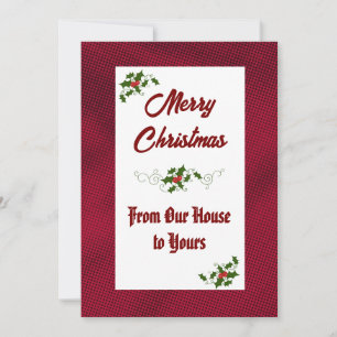 Von unserem Haus zu Ihrem Weihnachtsgrußkarte Feiertagskarte