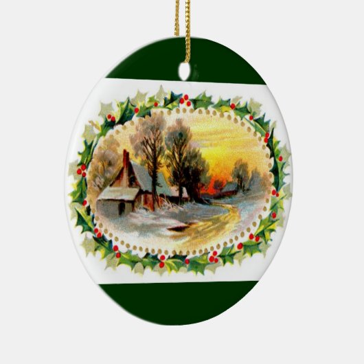 Von unserem Haus zu Ihrem Weihnachtsverzierung Keramikornament (Rechts)