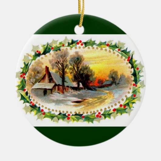 Von unserem Haus zu Ihrem Weihnachtsverzierung Keramikornament (Vorne)