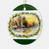 Von unserem Haus zu Ihrem Weihnachtsverzierung Keramikornament (Links)