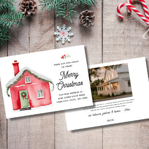 Von unserem neuen Haus zu deinem frohen Weihnachts Feiertagskarte