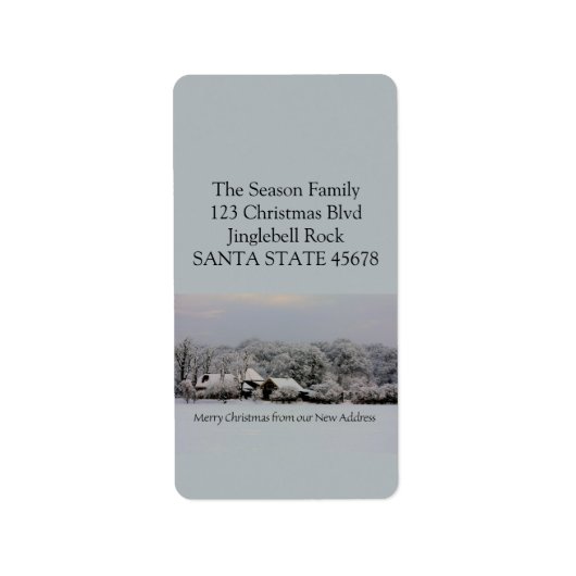 Von unserem neuen Zuhause Winter Wunderland Adressaufkleber (Vorne)