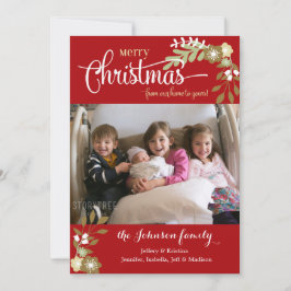 Von unserem Zuhause Merry Weihnachts-Custom-Foto Feiertagskarte