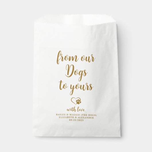 Von unseren Hunden Personalisierte Gold Hund Haust Geschenktütchen (Vorderseite)