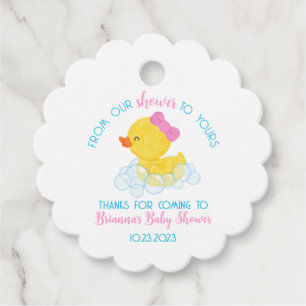Von unserer Dusche zu Ihrer Gummi Duck Baby Dusche Geschenkanhänger