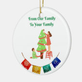 Von unserer Familie zu Ihrer Familie Keramik Ornament (Links)