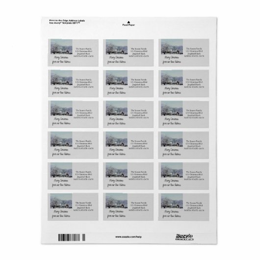 Von unserer neuen Adresse Winterwunderland Adressaufkleber (Vorne)